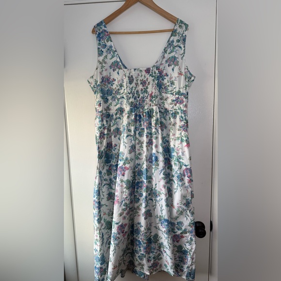 J. Crew Button Front Cotton Poplin Sleeveless Dress English Garden Floral Sz 18 - Picture 8 of 9